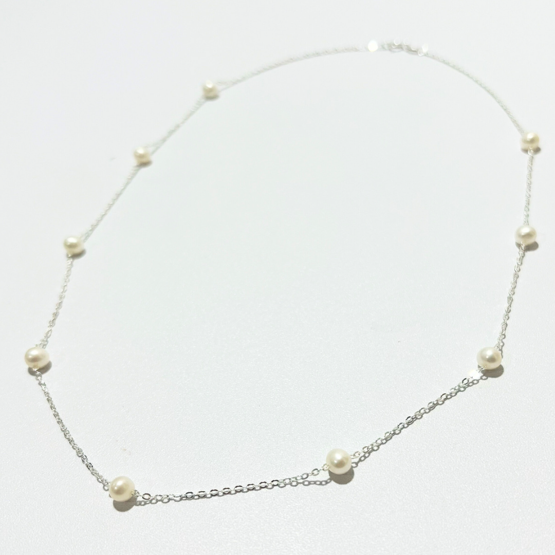 Anne 92.5 Sterling Silver Station Necklace