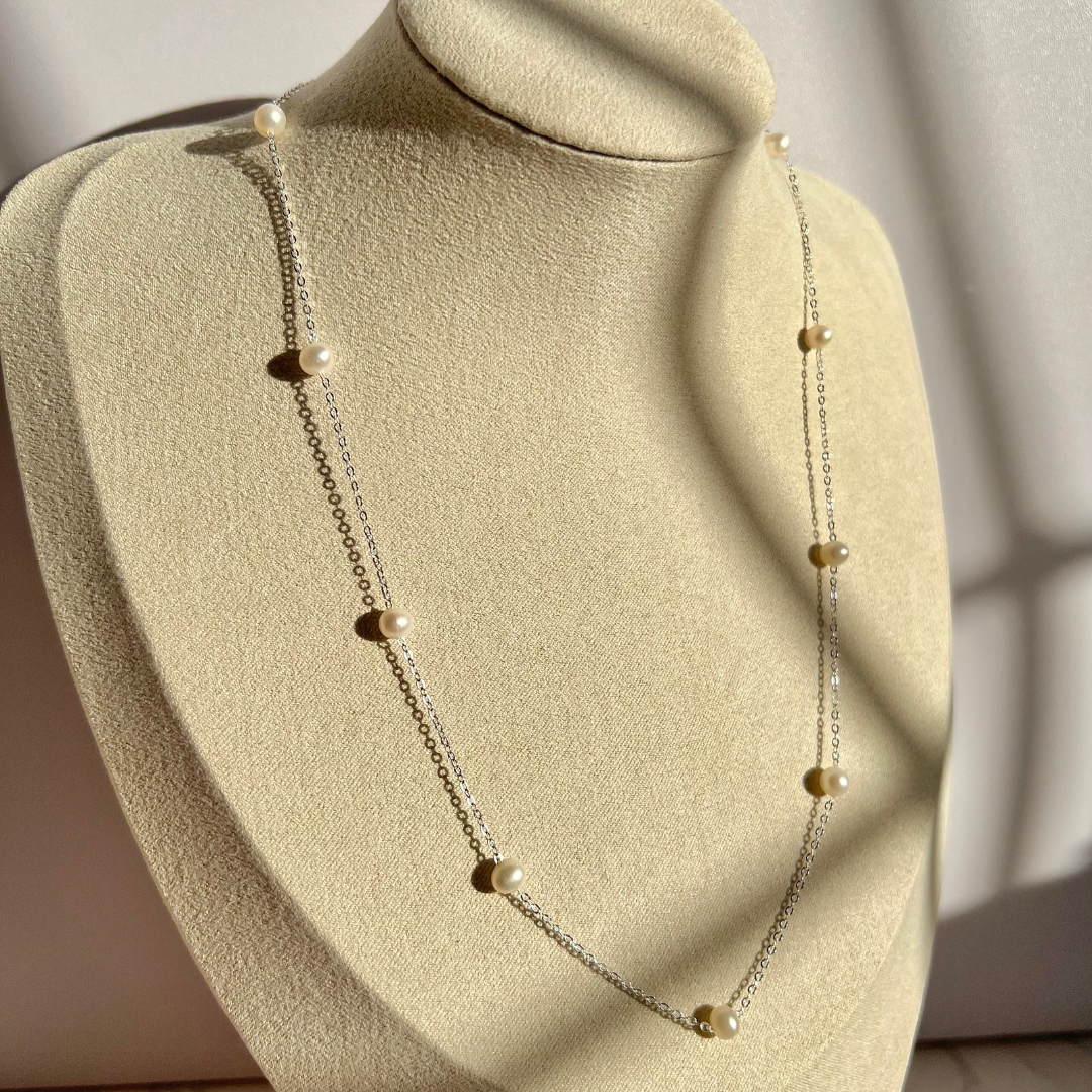 Anne 92.5 Sterling Silver Station Necklace