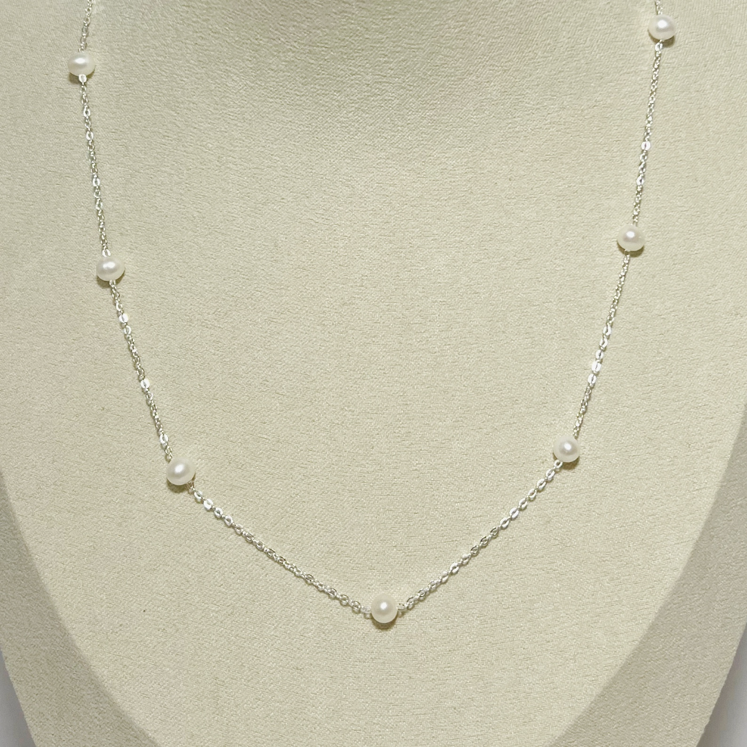 Anne 92.5 Sterling Silver Station Necklace