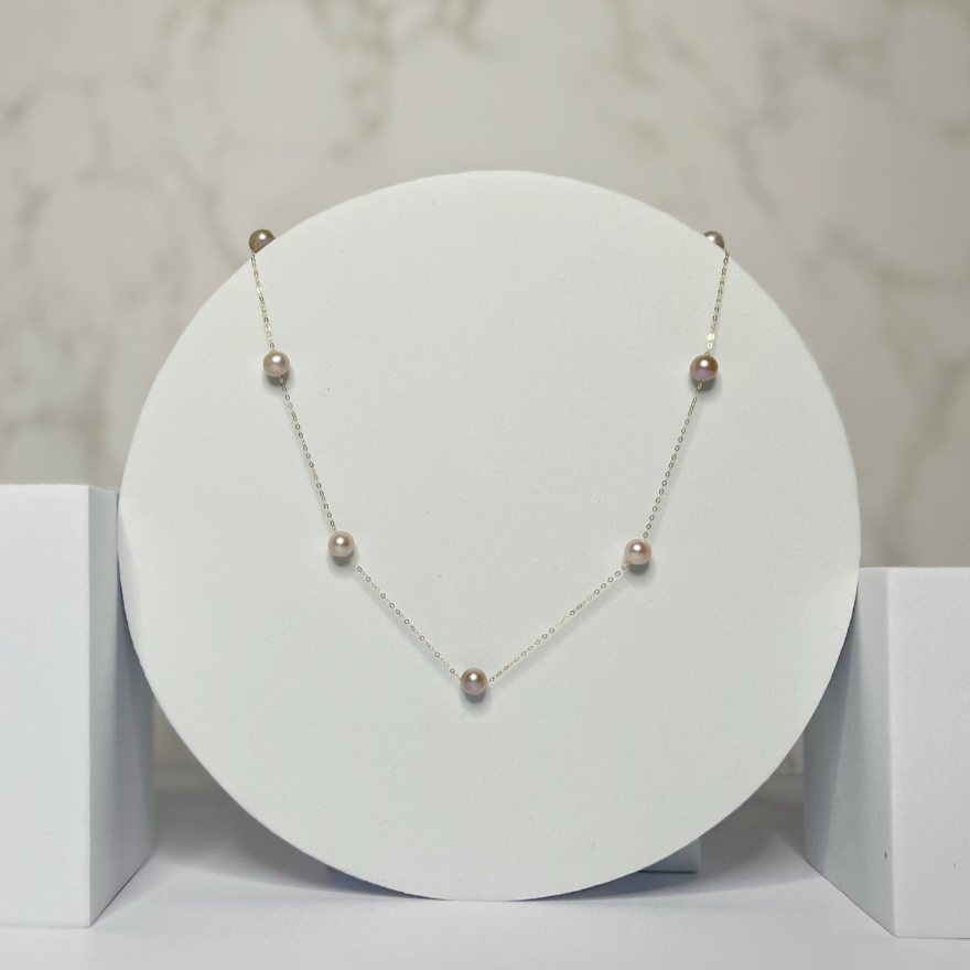 Violet 18K Station Necklace