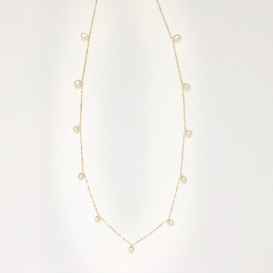 Aziza 18K Station Necklace