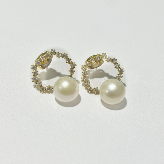 Crystal Pearl Dangle Earrings