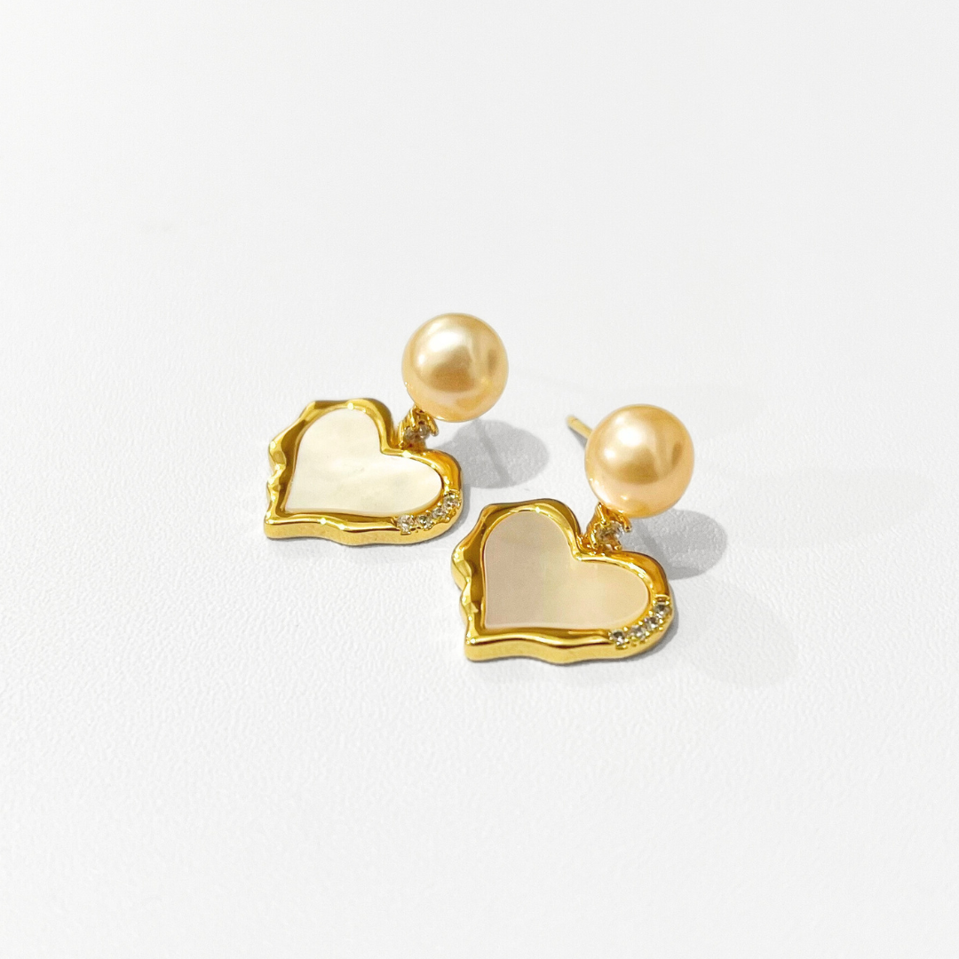 Heart Teardrop Pearl Earrings
